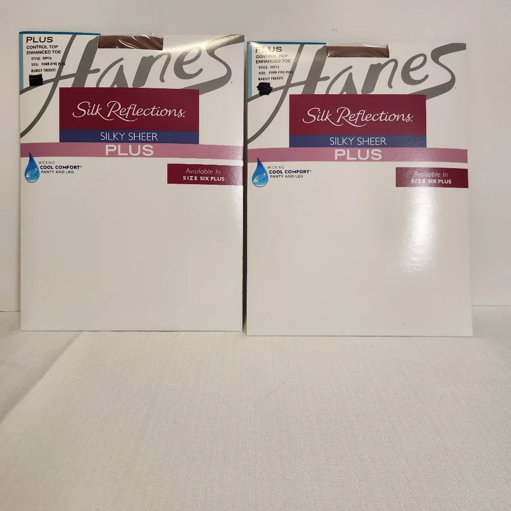 Hanes Silk Reflections Silky Sheer Control Top Pantyhose Size 4/5+ Barely There‎